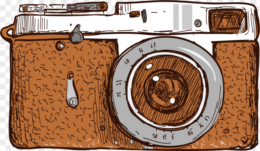 Vector Hand-painted Vintage Camera Photography Clip Art PNG