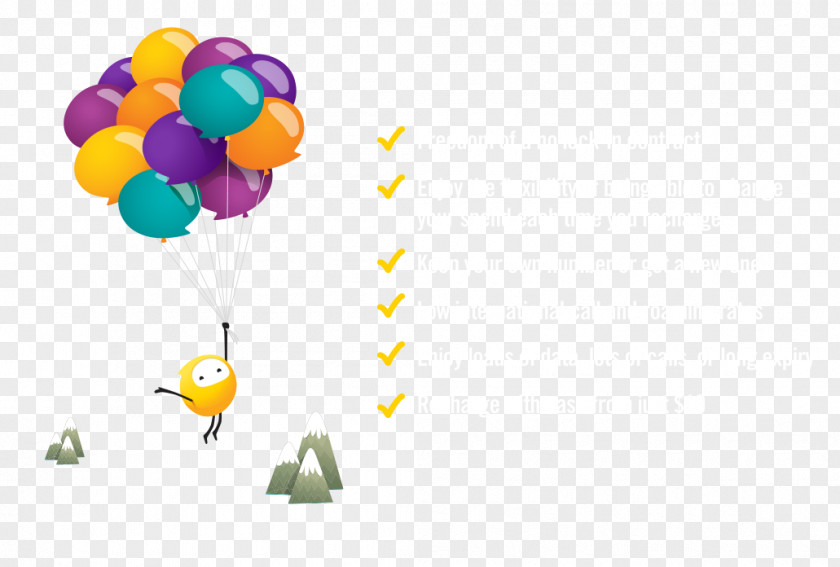 Prepaid Recharge Balloon Desktop Wallpaper PNG