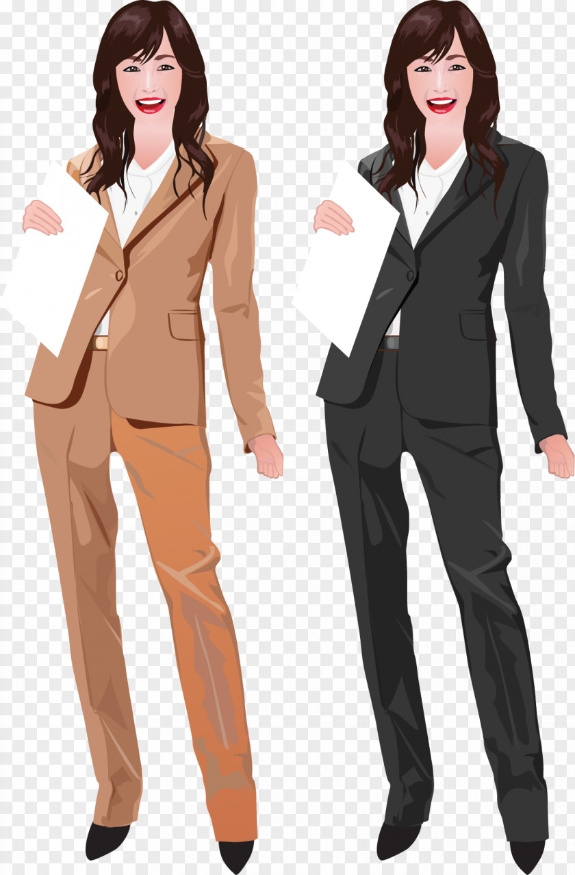 Vector Painted Woman Cartoon Icon PNG