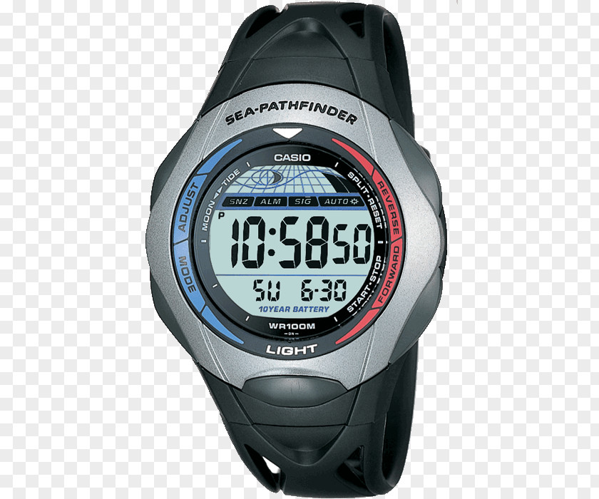 5 Minute Countdown Clock Live Watch Strap Casio SPS-300C-1VER Pro Trek PNG