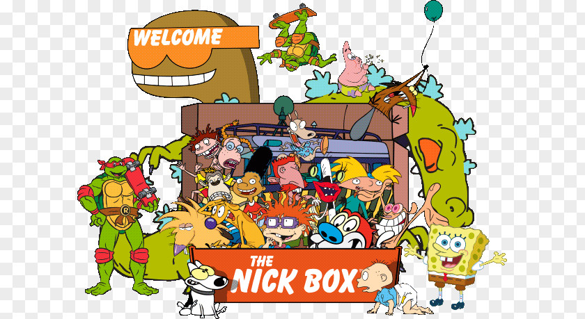 90's Nineties Nickelodeon Product Subscription Box Nicktoons PNG