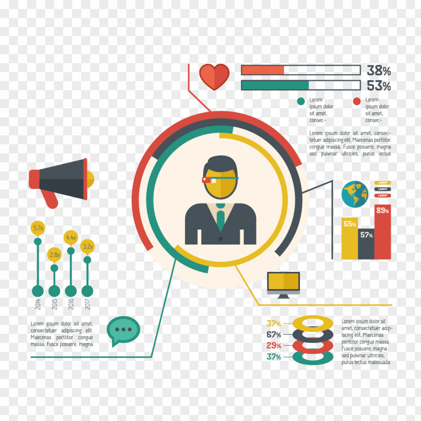 Creative Business Ppt Social Media Infographic Flat Design Chart PNG