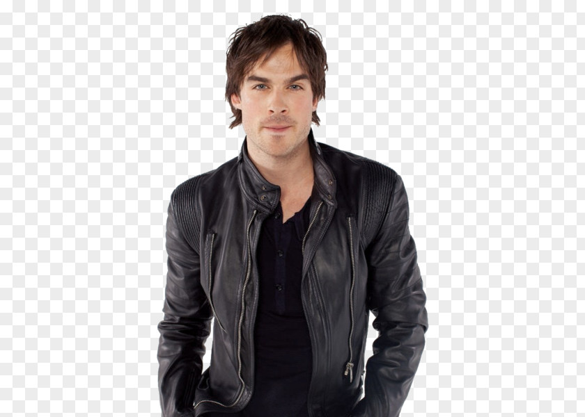 Damon Salvatore Ian Somerhalder The Vampire Diaries Leather Jacket Boone Carlyle PNG