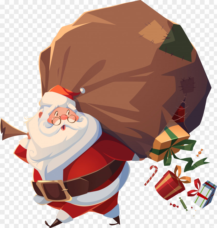Pay New Year's Call Santa Claus Christmas Greeting & Note Cards PNG