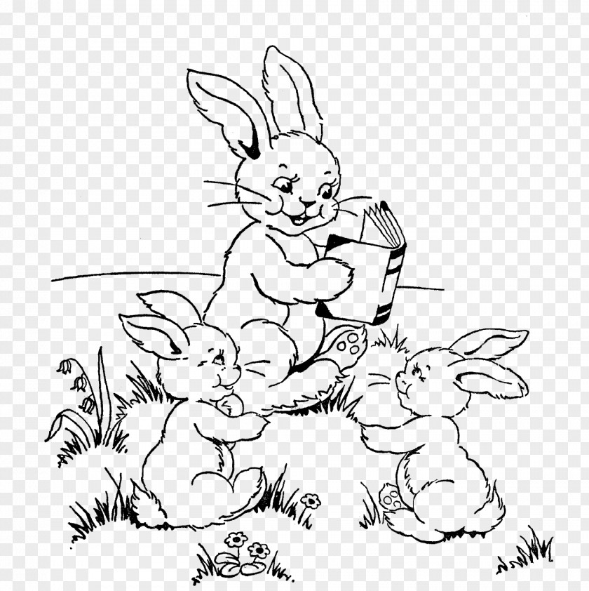 Rabbit In The Grass Domestic Easter Bunny Hare Mother PNG