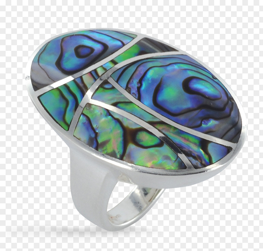 Silver Ring Opal Pāua Seashell Jewellery PNG