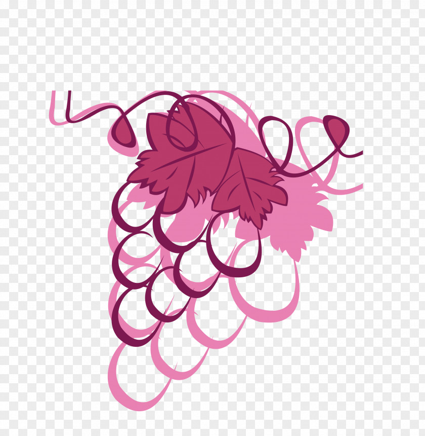 Vector Pink Bunch Of Grape Fruit Kyoho Wine PNG