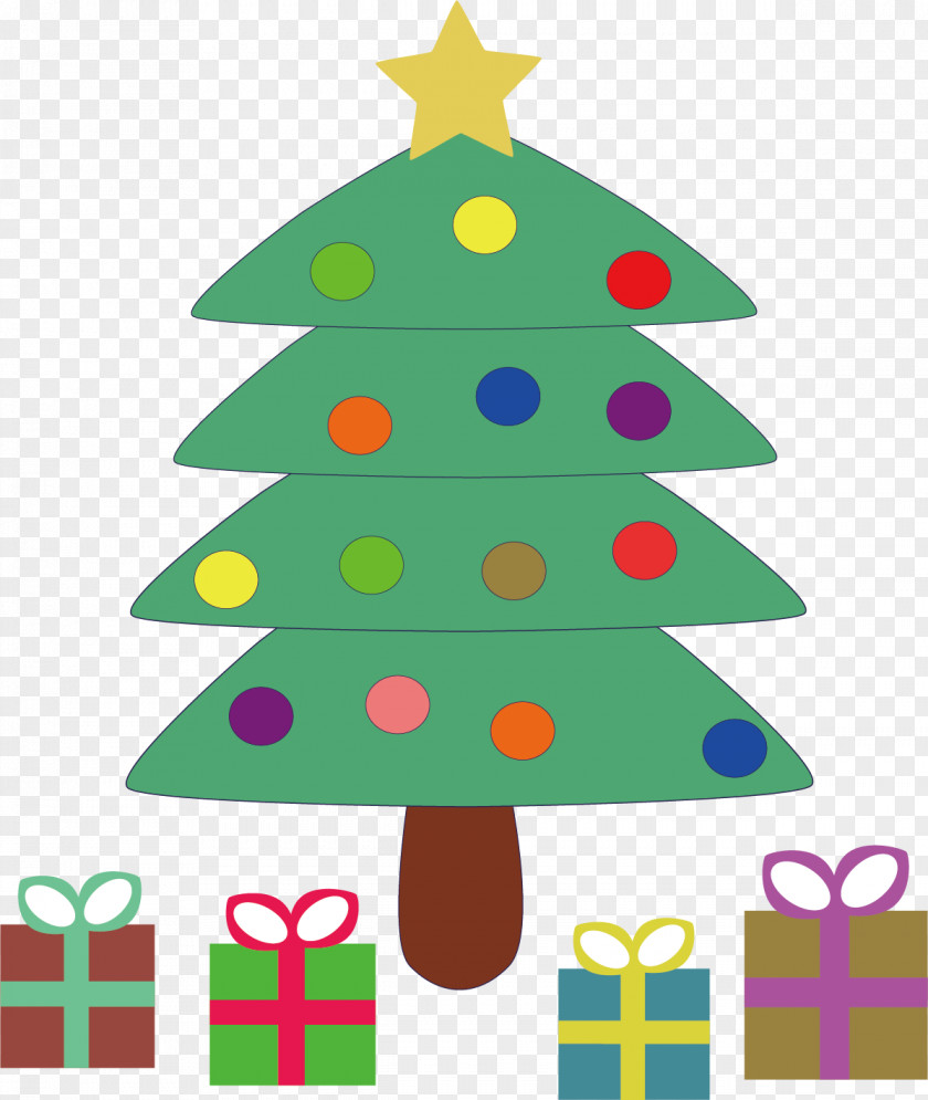 Christmas Tree Vector Material Gift Clip Art PNG