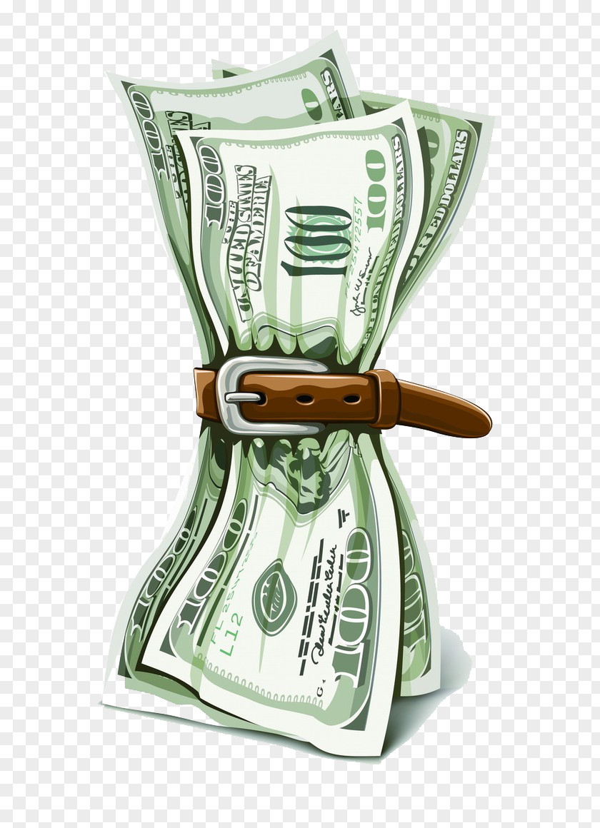 Dollar Bills On A Leash Microsoft PowerPoint Template Business Money Ppt PNG