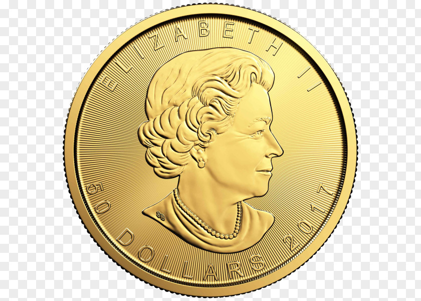 Gold Canadian Maple Leaf Royal Mint Silver Bullion Coin PNG