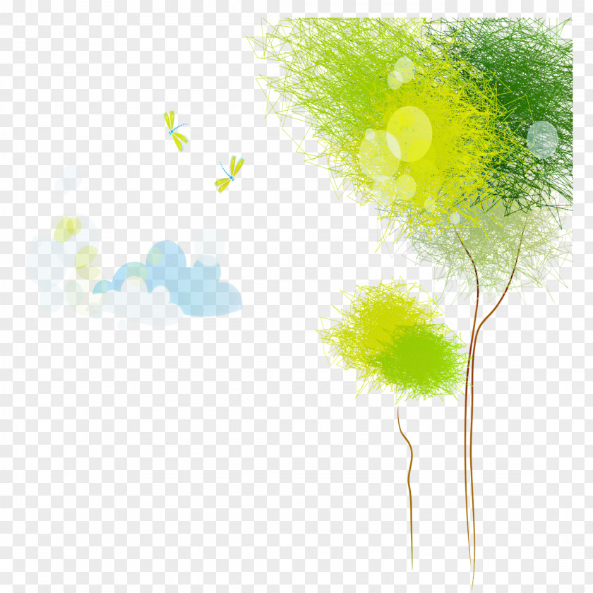 Green Yellow Tree Plant PNG