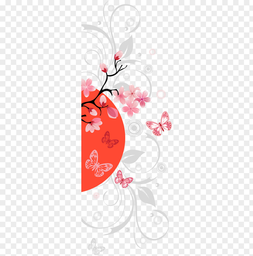 Vector Japanese Cherry Bud Japan Building Art PNG