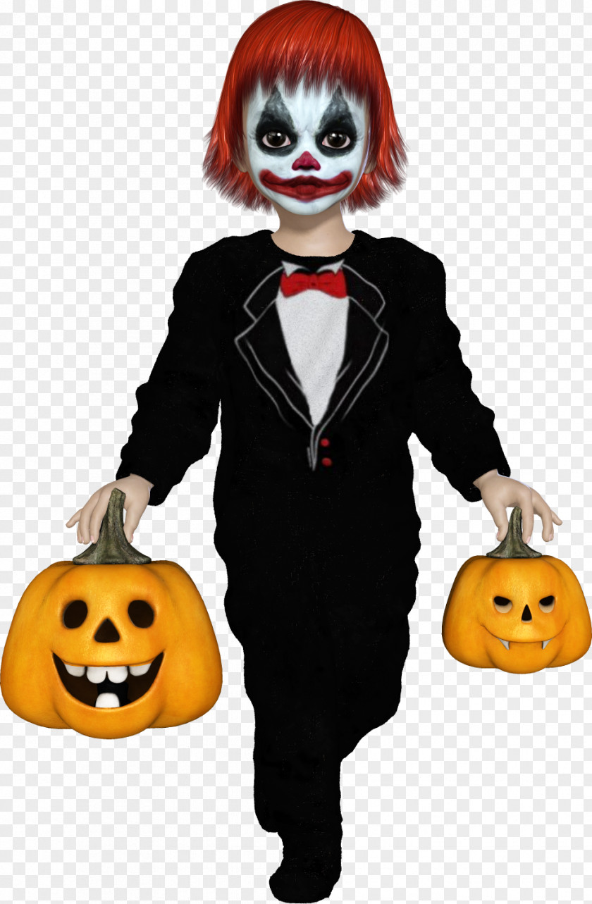 Clown Halloween Pumpkin Costume Character PNG