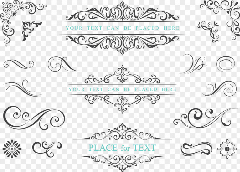 Hand Painted Black Vines Ornament Royalty-free Illustration PNG