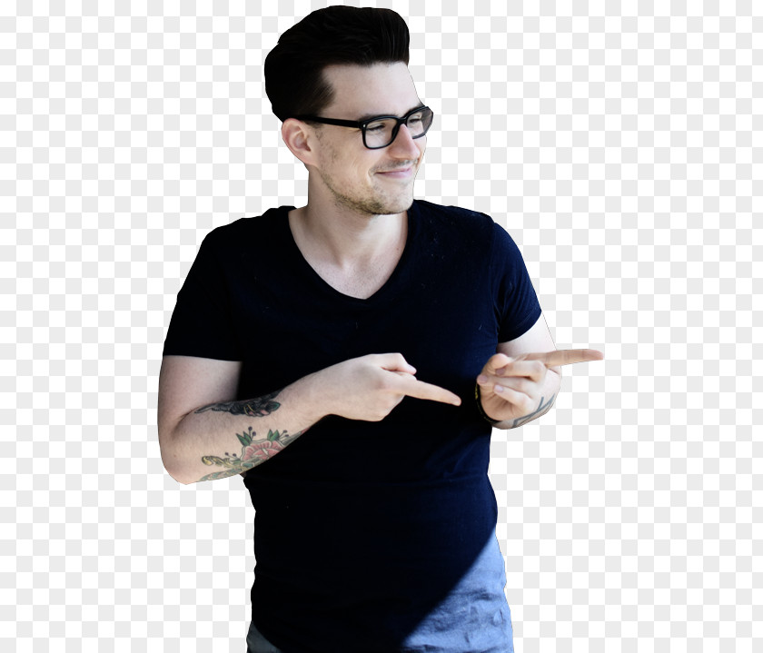 T-shirt Thumb Glasses Microphone Sleeve PNG