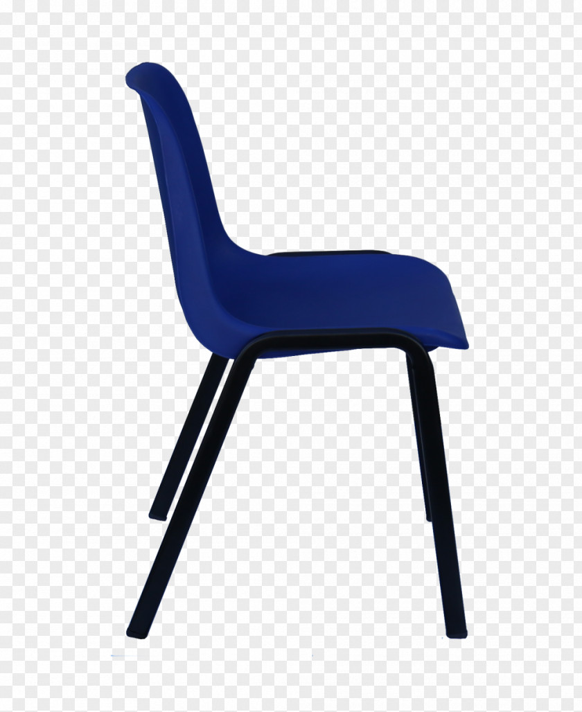 Chair Plastic Cobalt Blue Armrest PNG