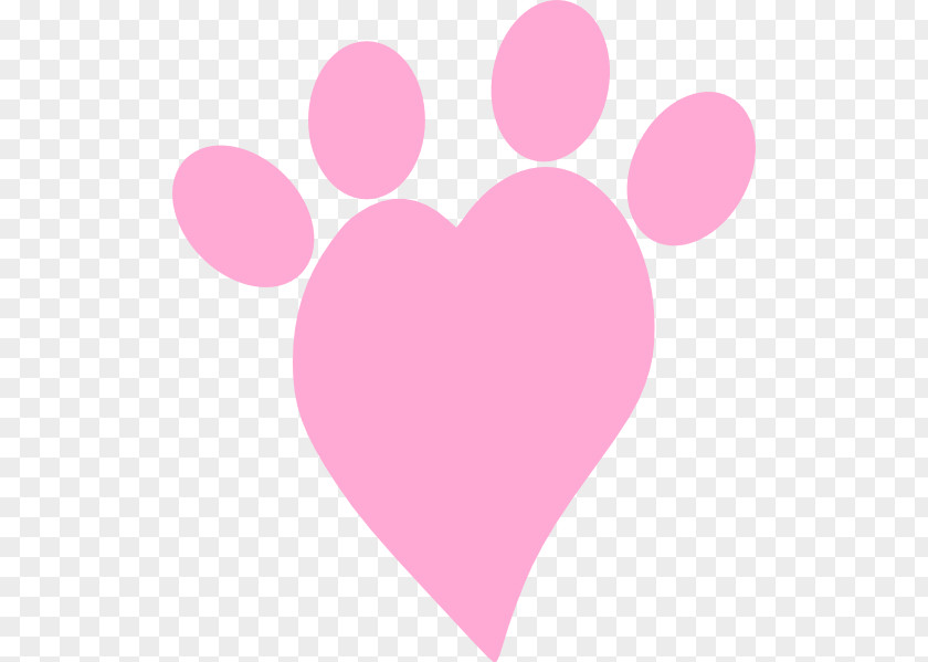 Heart Paw Cliparts Pink Pattern PNG