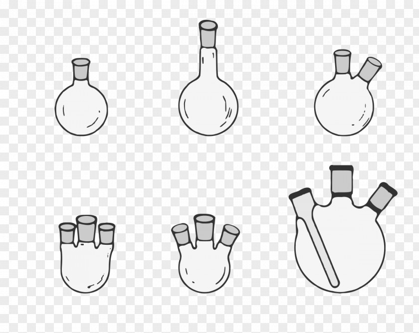 Glass Round-bottom Flask Schlenk Laboratory Flasks Line Chemistry PNG