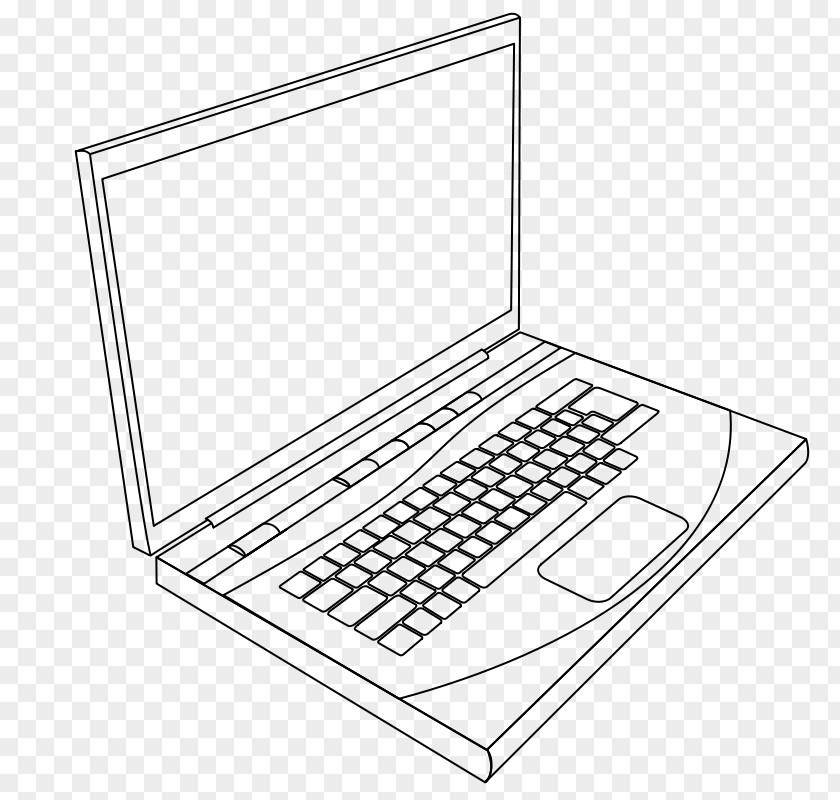 Laptop Computer Keyboard Line Art Drawing Clip PNG