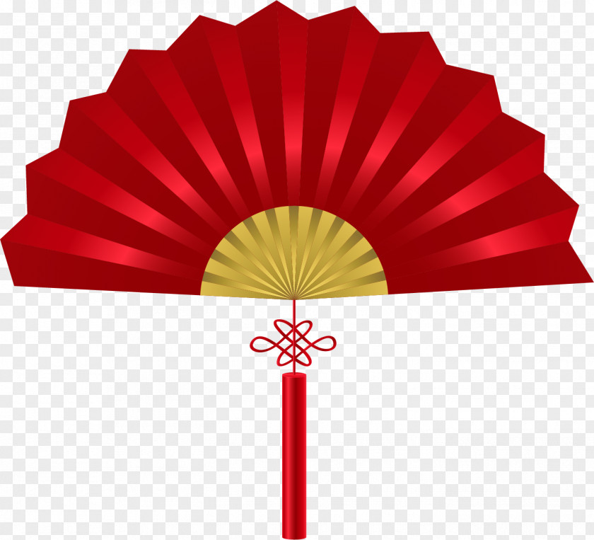 Red Tank Hand Fan Vector Graphics Paper Decorative Fans PNG
