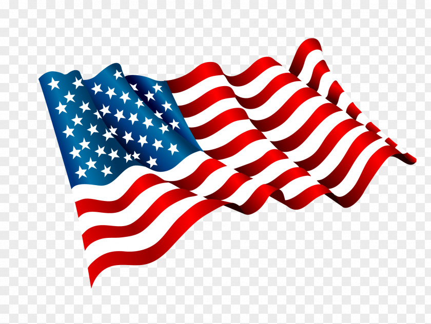 Vector Hand-painted American Flag Flying Of The United States Clip Art PNG