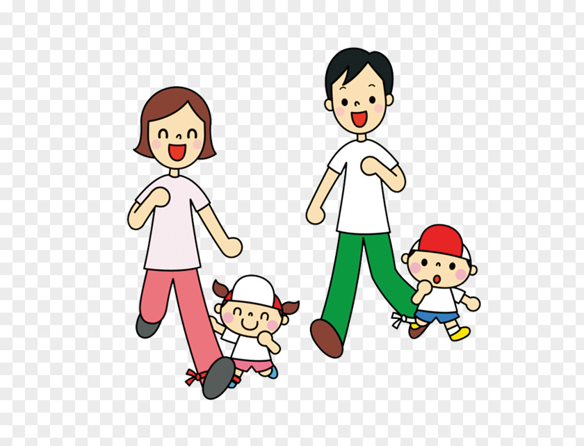 Running Man Child Cartoon Parent Illustration PNG