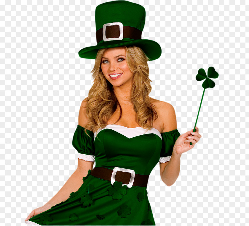 Saint Patrick's Day 17 March Woman Costume PNG