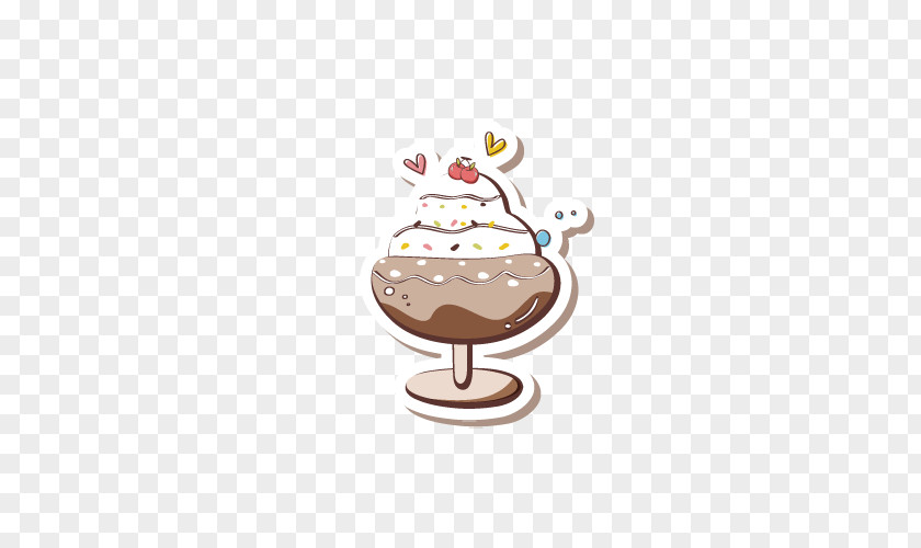 A Cup Of Ice Cream Cake Sundae PNG