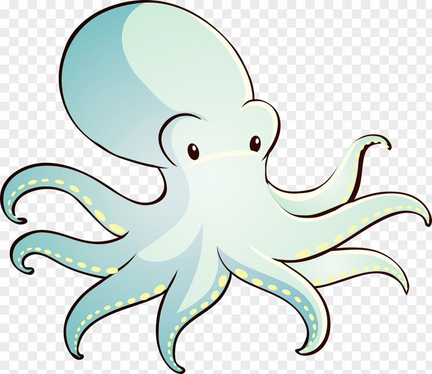 Octopus Giant Pacific Cartoon Line Art PNG