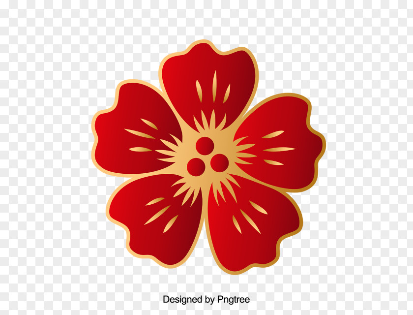 Symbol Poppy Family Chinese New Year Paper Cut PNG