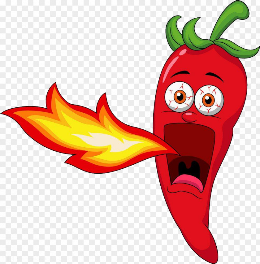Chili Voice Spit Fire Pepper Mexican Cuisine Con Carne Cartoon PNG