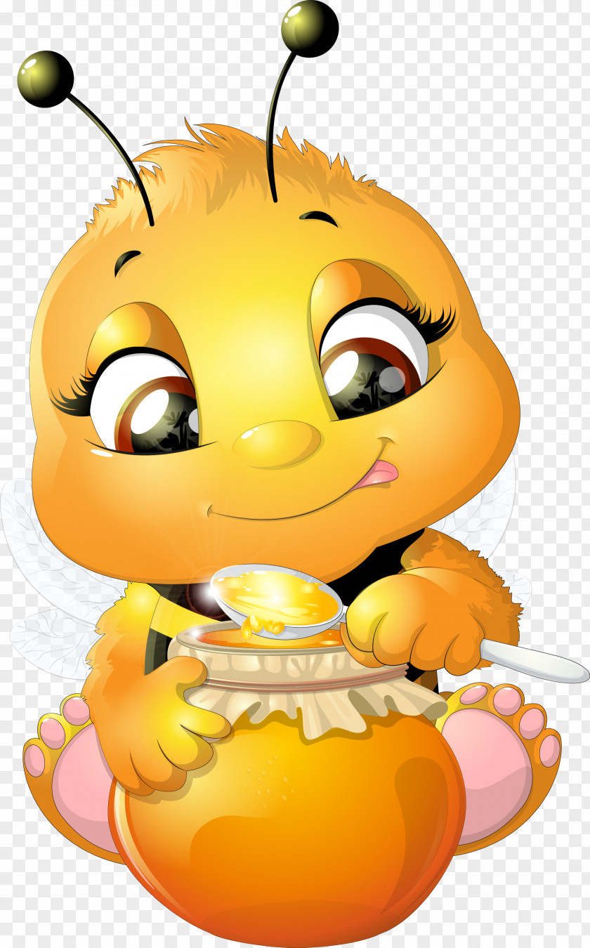Drink Honey Bees Bee Cartoon Clip Art PNG