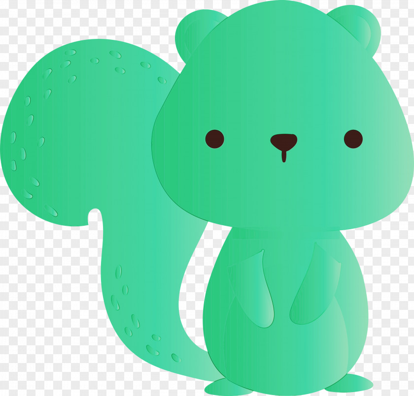 Green Cartoon Animal Figure Squirrel Toy PNG