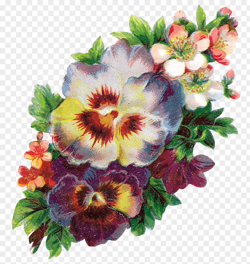 Pansy Embroidery Cross-stitch Needlework Flower Bouquet PNG