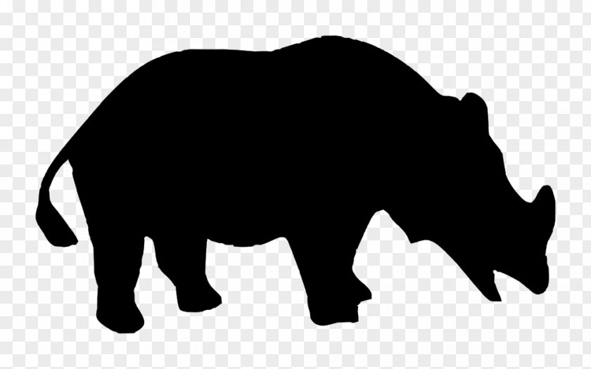 Silhouette Black Rhinoceros Rhino! Clip Art PNG