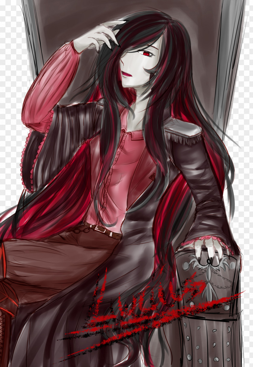 Demon Black Hair Brown Blood PNG