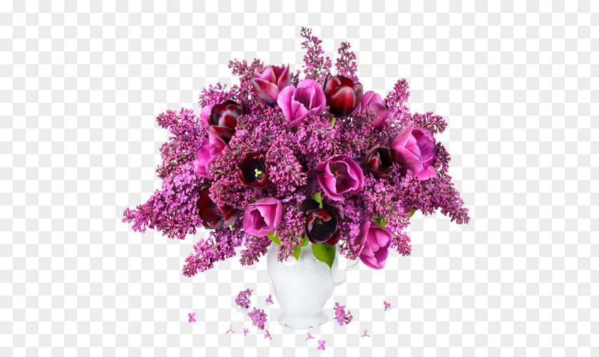 Purple Lilac Flowers Flower Bouquet Tulip Garden Roses PNG