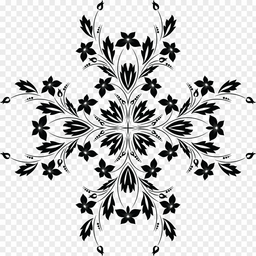 Vector Flower Vine Black And White Clip Art PNG