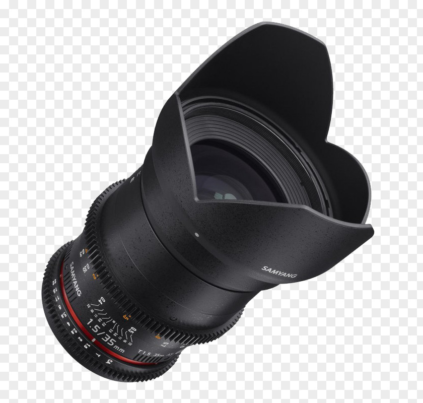 Camera Lens Canon EF Mount Rokinon 35mm T1.5 Cine AS UMC Samyang Optics Digital SLR PNG