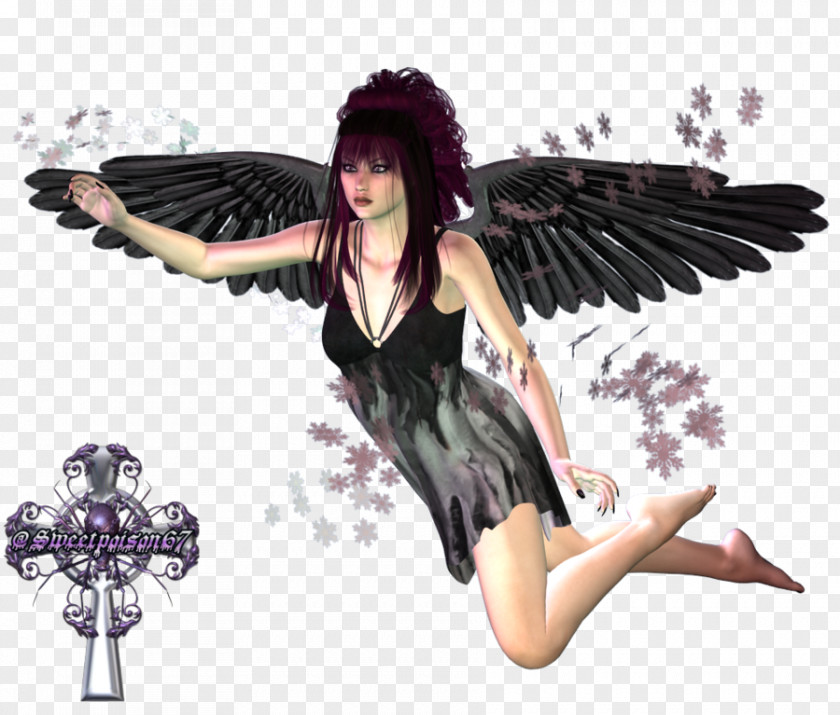 Fairy Black Hair Angel M PNG