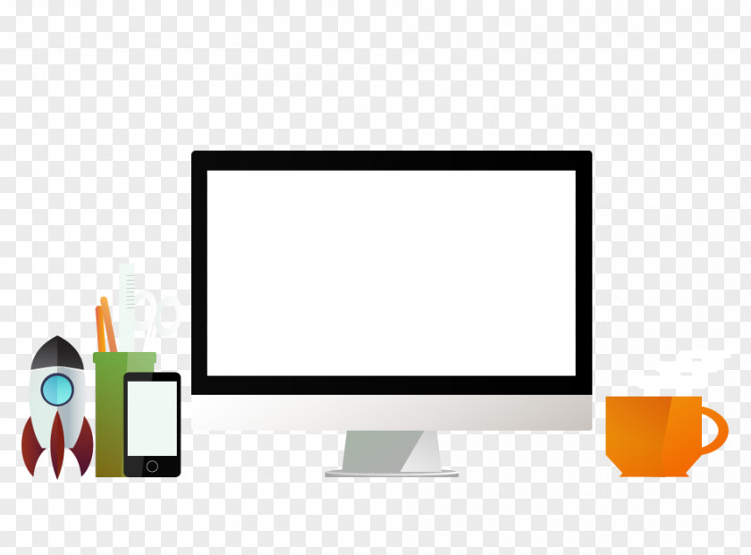 Illustrator House LCD Television Computer Monitors LED-backlit Liquid-crystal Display Video PNG