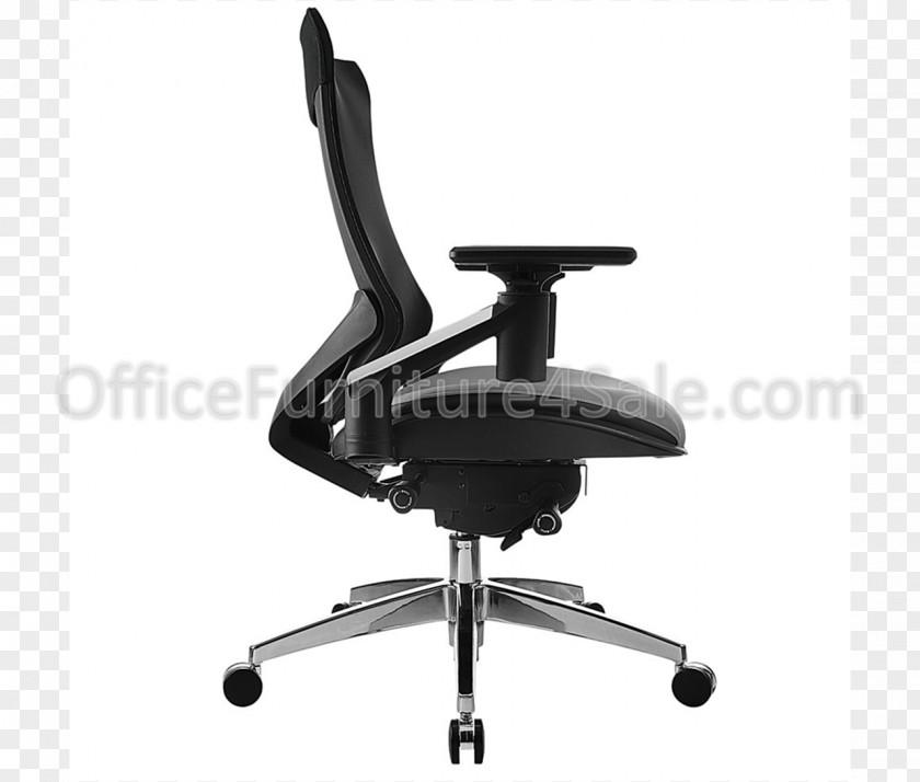 Office Desk Table & Chairs Bonded Leather Swivel Chair PNG