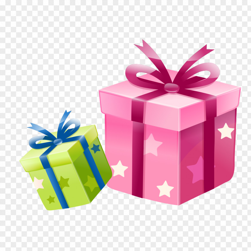 Star Decoration Colored Gift Box PNG