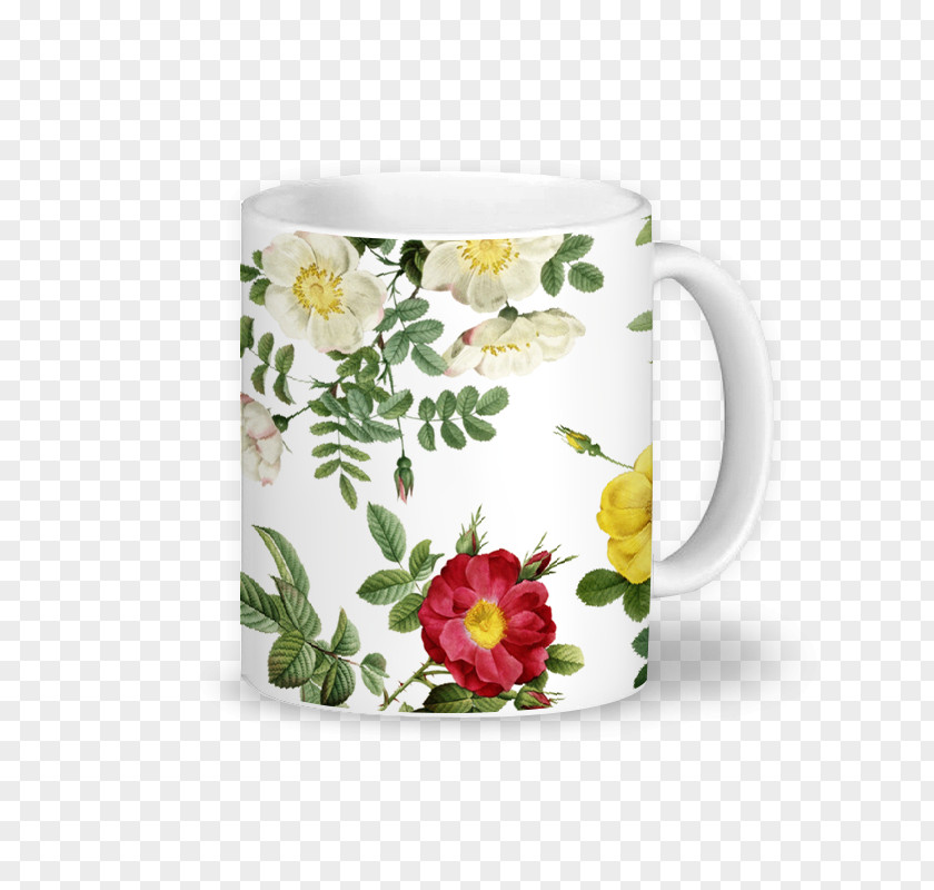 Drinkware Floral Design Coffee Cup Flower Porcelain Mug PNG