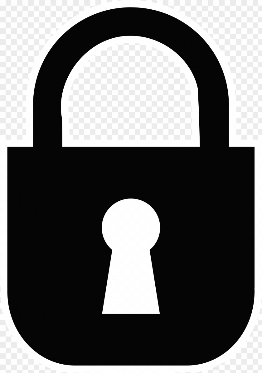 Monochrome Padlock Clip Art PNG