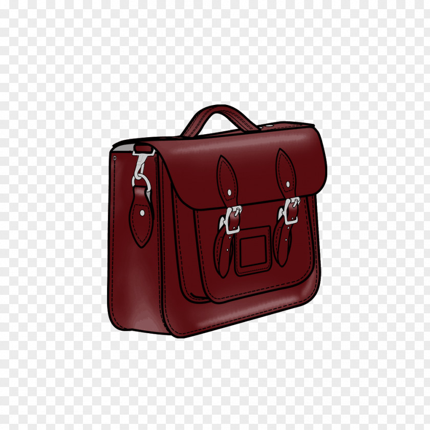 Red Briefcase Satchel Handbag Leather Baggage PNG