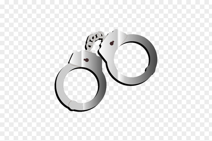 Silver Simple Handcuffs Decorative Pattern U6b7c-20u6218u6597u673a Detention Centre De Dxe9tention PNG