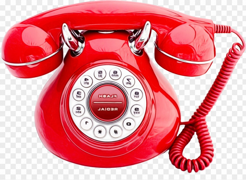 Telephony Red Watercolor Background PNG