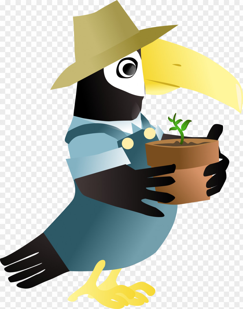 Toucan Gardening Clip Art PNG
