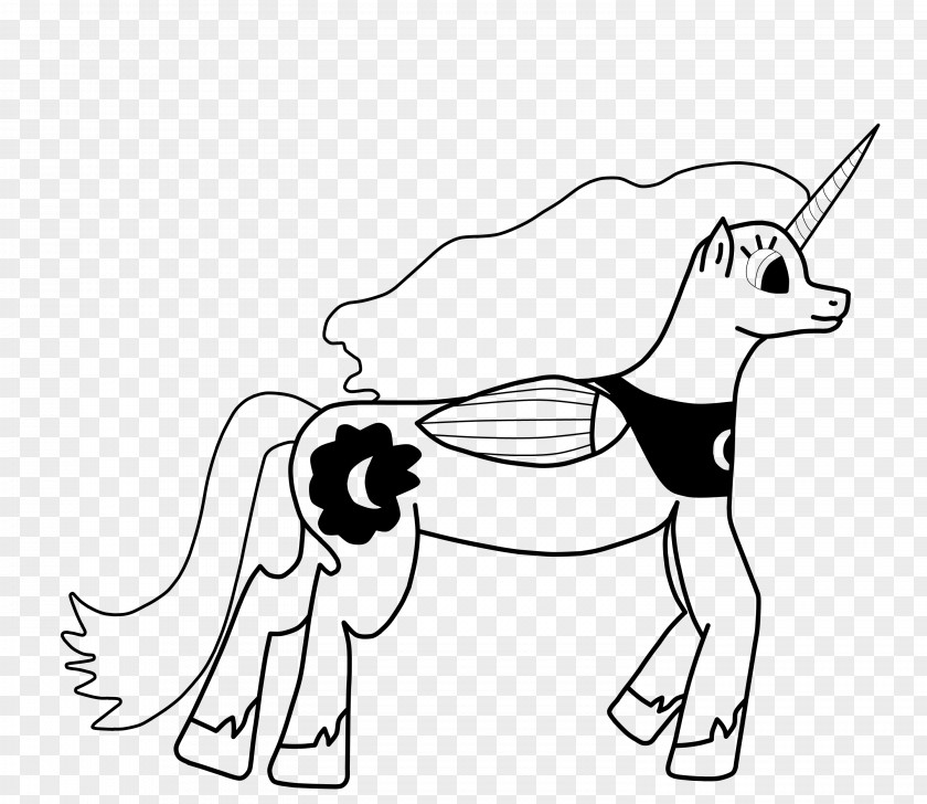 Hanuman Horse Line Art PNG